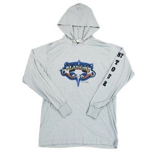 Vintage 80s Alabama Band The Touch Tour Hooded T-Shirt USA Made Single Stitch XL